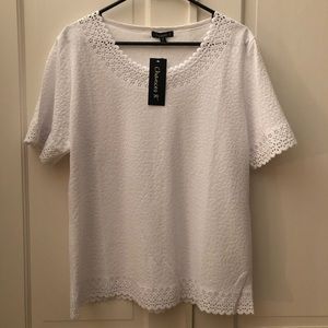 NWT Chances brand XL white blouse. Never worn.